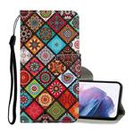 For Samsung Galaxy S21+ 5G Colored Drawing Pattern Horizontal Flip Leather Case with Holder & Card Slots & Wallet & Lanyard(Ethnic Style)
