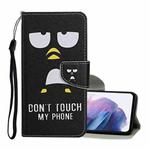 For Samsung Galaxy S21+ 5G Colored Drawing Pattern Horizontal Flip Leather Case with Holder & Card Slots & Wallet & Lanyard(Penguin)