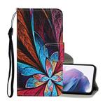 For Samsung Galaxy S21+ 5G Colored Drawing Pattern Horizontal Flip Leather Case with Holder & Card Slots & Wallet & Lanyard(Colorful Flowers)