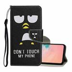 For Samsung Galaxy S21 Ultra 5G Colored Drawing Pattern Horizontal Flip Leather Case with Holder & Card Slots & Wallet & Lanyard(Penguin)