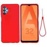 For Samsung Galaxy A32 5G Pure Color Liquid Silicone Shockproof Full Coverage Case(Red)