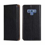 For Samsung Galaxy Note9 PU + TPU Gloss Oil Solid Color Magnetic Horizontal Flip Leather Case with Holder & Card Slot & Wallet(Black)