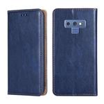 For Samsung Galaxy Note9 PU + TPU Gloss Oil Solid Color Magnetic Horizontal Flip Leather Case with Holder & Card Slot & Wallet(Blue)