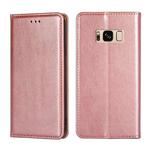 For Samsung Galaxy S8 PU + TPU Gloss Oil Solid Color Magnetic Horizontal Flip Leather Case with Holder & Card Slot & Wallet(Rose Gold)