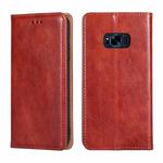 For Samsung Galaxy S8+ PU + TPU Gloss Oil Solid Color Magnetic Horizontal Flip Leather Case with Holder & Card Slot & Wallet(Brown)