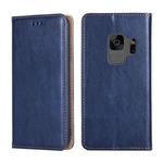For Samsung Galaxy S9 PU + TPU Gloss Oil Solid Color Magnetic Horizontal Flip Leather Case with Holder & Card Slot & Wallet(Blue)