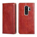 For Samsung Galaxy S9+ PU + TPU Gloss Oil Solid Color Magnetic Horizontal Flip Leather Case with Holder & Card Slot & Wallet(Brown)