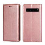 For Samsung Galaxy S10 5G PU + TPU Gloss Oil Solid Color Magnetic Horizontal Flip Leather Case with Holder & Card Slot & Wallet(Rose Gold)