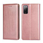 For Samsung Galaxy S20 FE PU + TPU Gloss Oil Solid Color Magnetic Horizontal Flip Leather Case with Holder & Card Slot & Wallet(Rose Gold)
