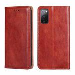 For Samsung Galaxy S20 FE PU + TPU Gloss Oil Solid Color Magnetic Horizontal Flip Leather Case with Holder & Card Slot & Wallet(Brown)