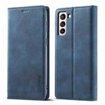 For Samsung Galaxy S21 5G LC.IMEEKE Strong Magnetism Ultra-thin Horizontal Flip Matte TPU + PU Leather Case with Holder & Card Slots & Wallet(Blue)