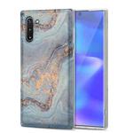 For Samsung Galaxy Note10 TPU Gilt Marble Pattern Protective Case(Light Blue)