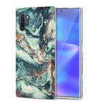 For Samsung Galaxy Note10+ TPU Gilt Marble Pattern Protective Case(Green)