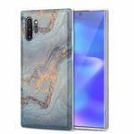 For Samsung Galaxy Note10+ TPU Gilt Marble Pattern Protective Case(Light Blue)