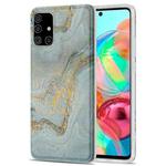 For Samsung Galaxy A71 TPU Gilt Marble Pattern Protective Case(Light Blue)