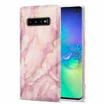 For Samsung Galaxy S10+ TPU Gilt Marble Pattern Protective Case(Pink)
