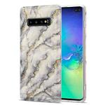 For Samsung Galaxy S10+ TPU Gilt Marble Pattern Protective Case(Grey)