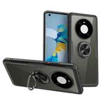 For Huawei Mate 40 Shockproof Transparent TPU + Acrylic Protective Case with Ring Holder(Black)