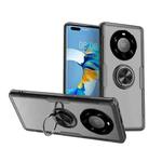 For Huawei Mate 40 Pro+ Shockproof Transparent TPU + Acrylic Protective Case with Ring Holder(Black)