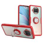 For Xiaomi Mi 10T Lite 5G Shockproof Transparent TPU + Acrylic Protective Case with Ring Holder(Red)