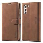 For Samsung Galaxy S21+ 5G Forwenw F1 Series Matte Strong Magnetism Horizontal Flip Leather Case with Holder & Card Slots & Wallet & Photo Frame(Brown)