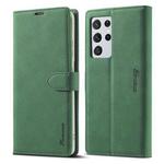 For Samsung Galaxy S21 Ultra 5G Forwenw F1 Series Matte Strong Magnetism Horizontal Flip Leather Case with Holder & Card Slots & Wallet & Photo Frame(Green)