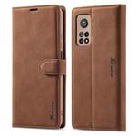 For Xiaomi Mi 10T Pro Forwenw F1 Series Matte Strong Magnetism Horizontal Flip Leather Case with Holder & Card Slots & Wallet & Photo Frame(Brown)