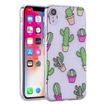 For iPhone X / XS Coloured Drawing Pattern Highly Transparent TPU Protective Case(Cactus)