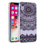 For iPhone X / XS Coloured Drawing Pattern Highly Transparent TPU Protective Case(Black Lace)