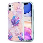 For iPhone 11 3D Electroplating Marble Pattern TPU Protective Case (Pink Purple)