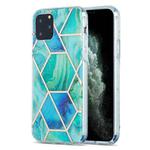 For iPhone 11 Pro 3D Electroplating Marble Pattern TPU Protective Case (Green Blue)