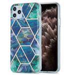 For iPhone 11 Pro Max 3D Electroplating Marble Pattern TPU Protective Case (Dark Green)