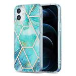 For iPhone 12 Pro Max 3D Electroplating Marble Pattern TPU Protective Case(Green)