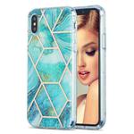 For iPhone X / XS 3D Electroplating Marble Pattern TPU Protective Case(Green)