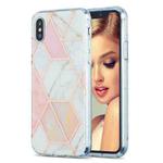 For iPhone X / XS 3D Electroplating Marble Pattern TPU Protective Case(Pink)
