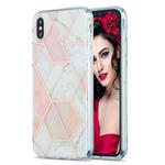 For iPhone XS Max 3D Electroplating Marble Pattern TPU Protective Case(Pink)