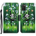 For Samsung Galaxy A02s Coloured Drawing Pattern Horizontal Flip PU Leather Case with Holder & Card Slots & Wallet & Lanyard(Panda)