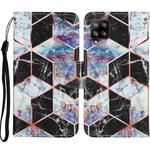 For Samsung Galaxy A12 Coloured Drawing Pattern Horizontal Flip PU Leather Case with Holder & Card Slots & Wallet & Lanyard(Black Marble)