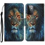 For Samsung Galaxy A72 5G / 4G Coloured Drawing Pattern Horizontal Flip PU Leather Case with Holder & Card Slots & Wallet & Lanyard(Lion)