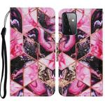 For Samsung Galaxy A72 5G / 4G Coloured Drawing Pattern Horizontal Flip PU Leather Case with Holder & Card Slots & Wallet & Lanyard(Purple Marble)