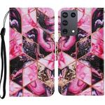For Samsung Galaxy S21 Ultra 5G Coloured Drawing Pattern Horizontal Flip PU Leather Case with Holder & Card Slots & Wallet & Lanyard(Purple Marble)
