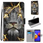For Samsung Galaxy A01 Core Coloured Drawing Cross Texture Horizontal Flip PU Leather Case with Holder & Card Slots & Wallet & Lanyard(Fission Lion)