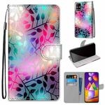 For Samsung Galaxy M31s Coloured Drawing Cross Texture Horizontal Flip PU Leather Case with Holder & Card Slots & Wallet & Lanyard(Translucent Glass)