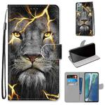 For Samsung Galaxy Note 20 Coloured Drawing Cross Texture Horizontal Flip PU Leather Case with Holder & Card Slots & Wallet & Lanyard(Fission Lion)