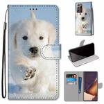 For Samsung Galaxy Note 20 Ultra Coloured Drawing Cross Texture Horizontal Flip PU Leather Case with Holder & Card Slots & Wallet & Lanyard(Snow Puppy)