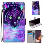 For Samsung Galaxy Note 20 Ultra Coloured Drawing Cross Texture Horizontal Flip PU Leather Case with Holder & Card Slots & Wallet & Lanyard(Tiger Drinking Water)