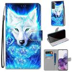 For Samsung Galaxy S21+ 5G Coloured Drawing Cross Texture Horizontal Flip PU Leather Case with Holder & Card Slots & Wallet & Lanyard(Dick Rose Wolf)