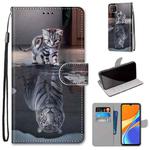 For Xiaomi Redmi 9C Coloured Drawing Cross Texture Horizontal Flip PU Leather Case with Holder & Card Slots & Wallet & Lanyard(Cat Becomes Tiger)
