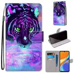 For Xiaomi Redmi 9C Coloured Drawing Cross Texture Horizontal Flip PU Leather Case with Holder & Card Slots & Wallet & Lanyard(Tiger Drinking Water)