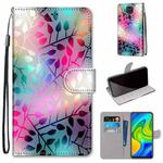 For Xiaomi Redmi 10X 4G / Note 9 Coloured Drawing Cross Texture Horizontal Flip PU Leather Case with Holder & Card Slots & Wallet & Lanyard(Translucent Glass)